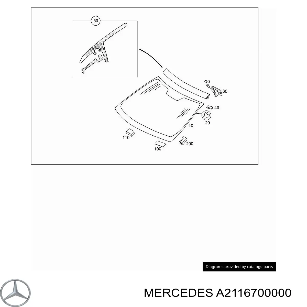 A2116700201 Mercedes Автомобільне скло