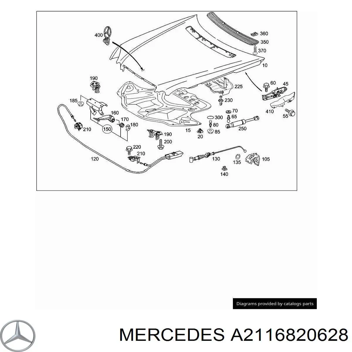 A2116820628 Mercedes Утеплювач капота