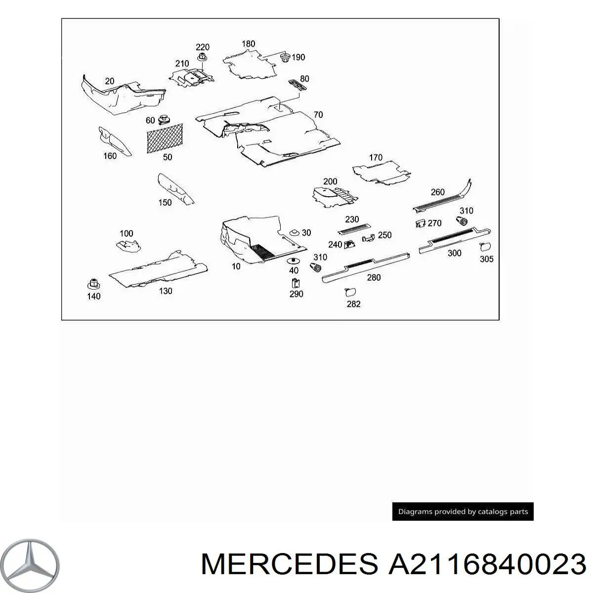  Mercedes A21168400239051 ціна, від 20.38 USD