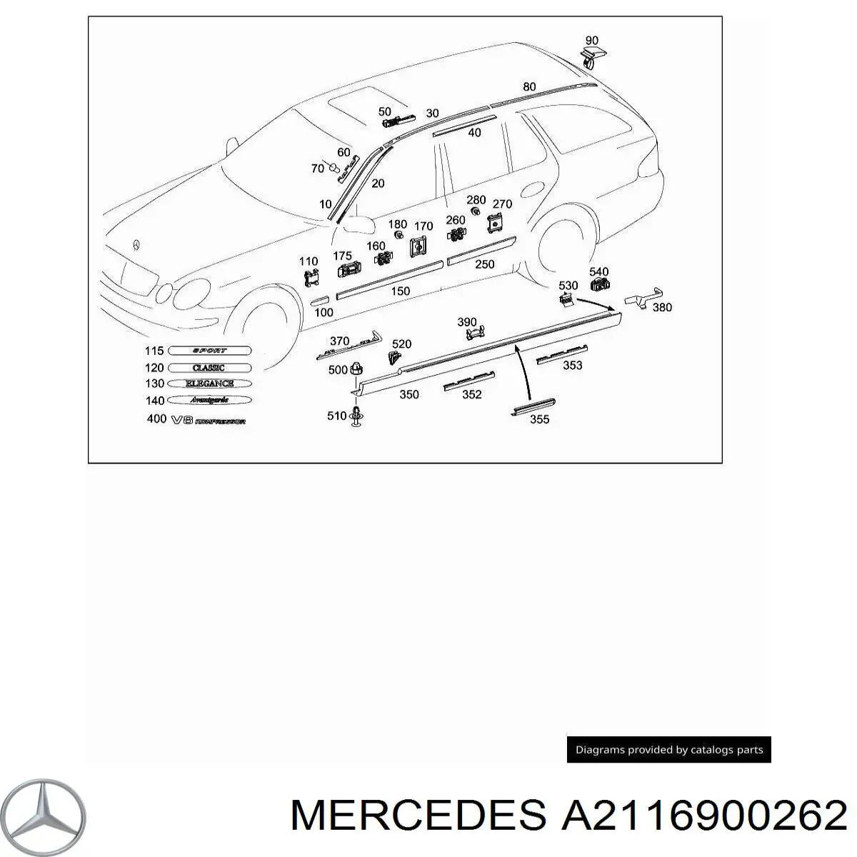  Mercedes A2116900262 ціна, від 22.80 USD