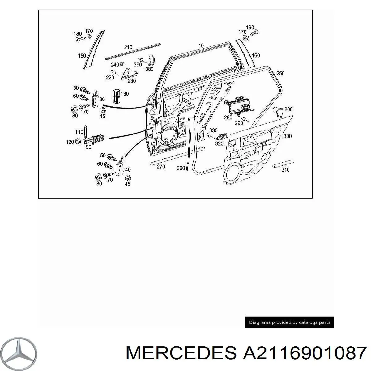 Молдинг задніх правих дверей 2116901087 Mercedes