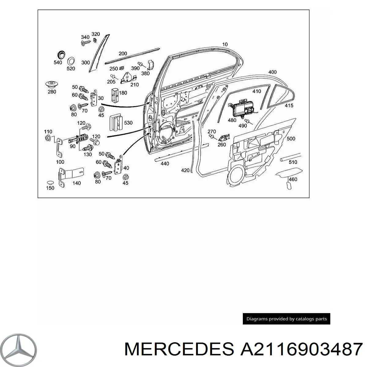 Молдинг задніх правих дверей Mercedes A2116903487 ціна, від 6.21 USD