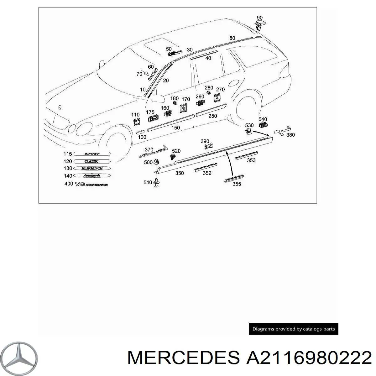  Mercedes A2116980222 ціна, від 6.33 USD