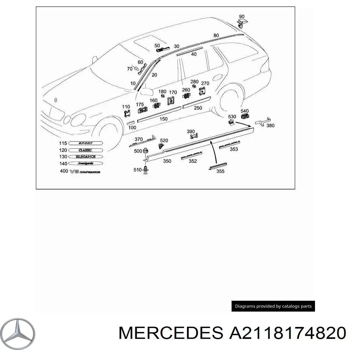 Mercedes A2118174820 ціна, від 10.13 USD