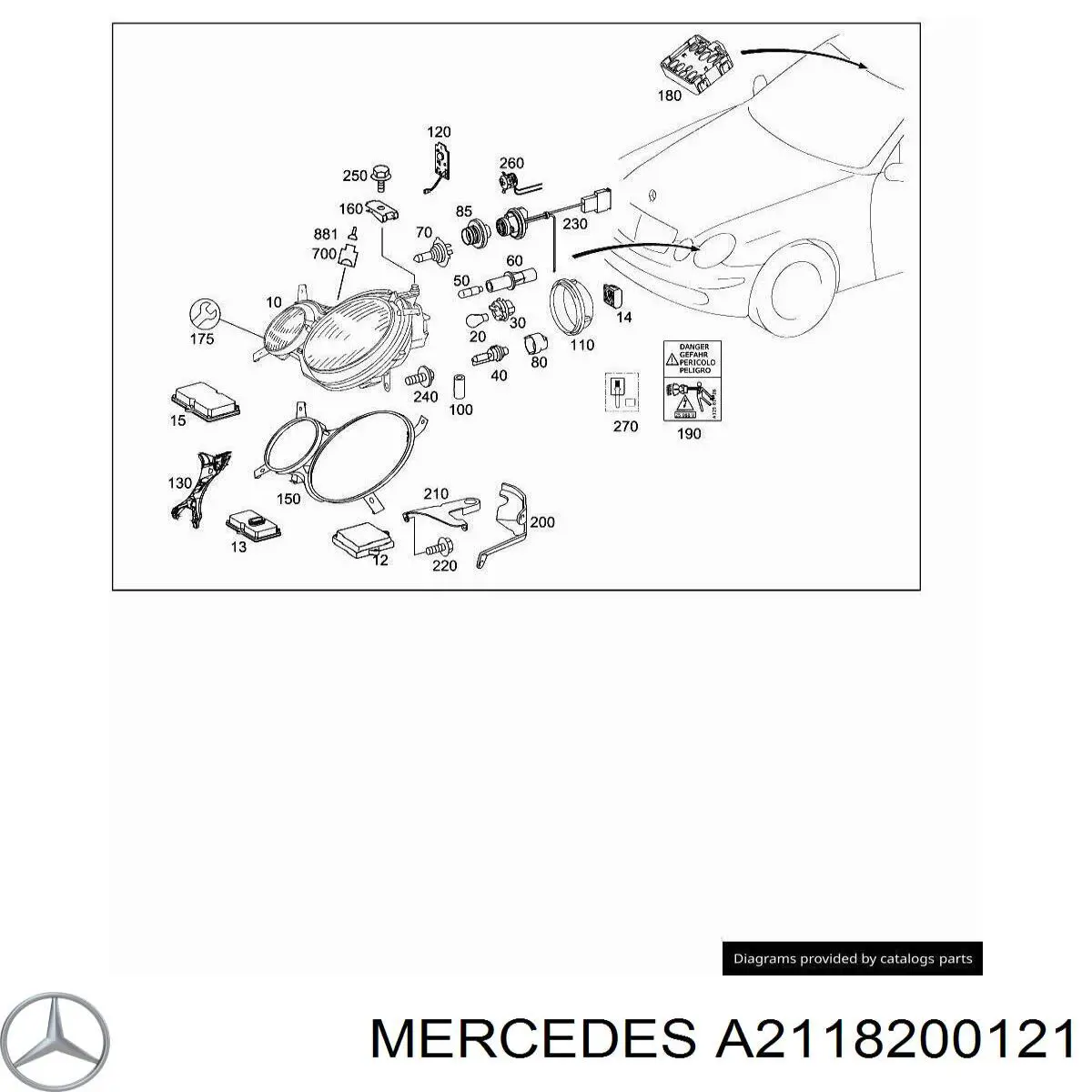 Покажчик повороту дзеркала, лівий Mercedes A203820132164 ціна, від 28.56 USD