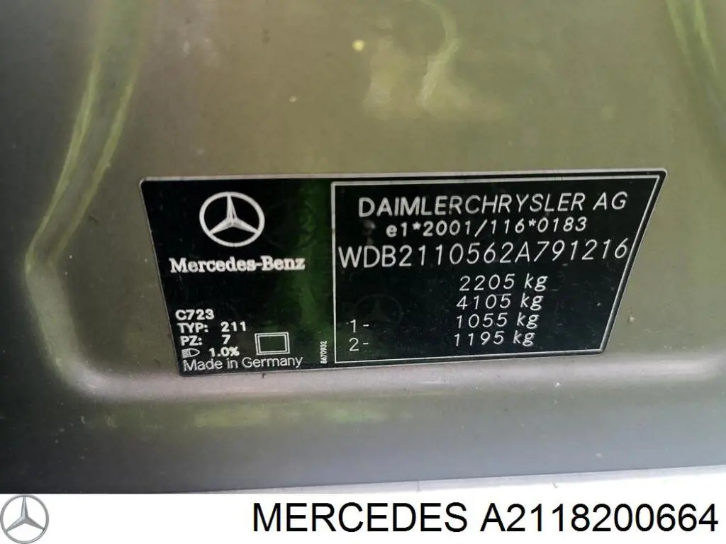 Задні ліхтарі Mercedes A2118200664 ціна, від 153.08 USD