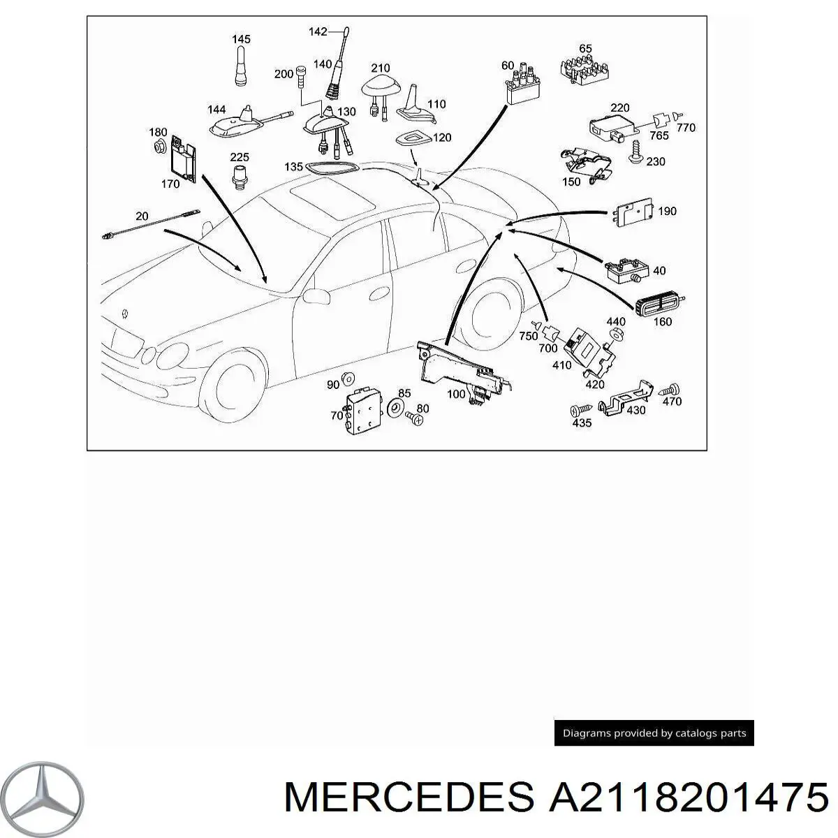  Mercedes A2118201475 ціна, від 26.60 USD