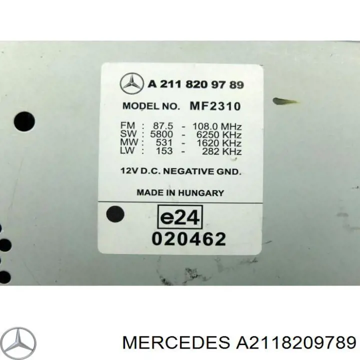 A2118209789 Mercedes Магнітола (радіо AM/FM)