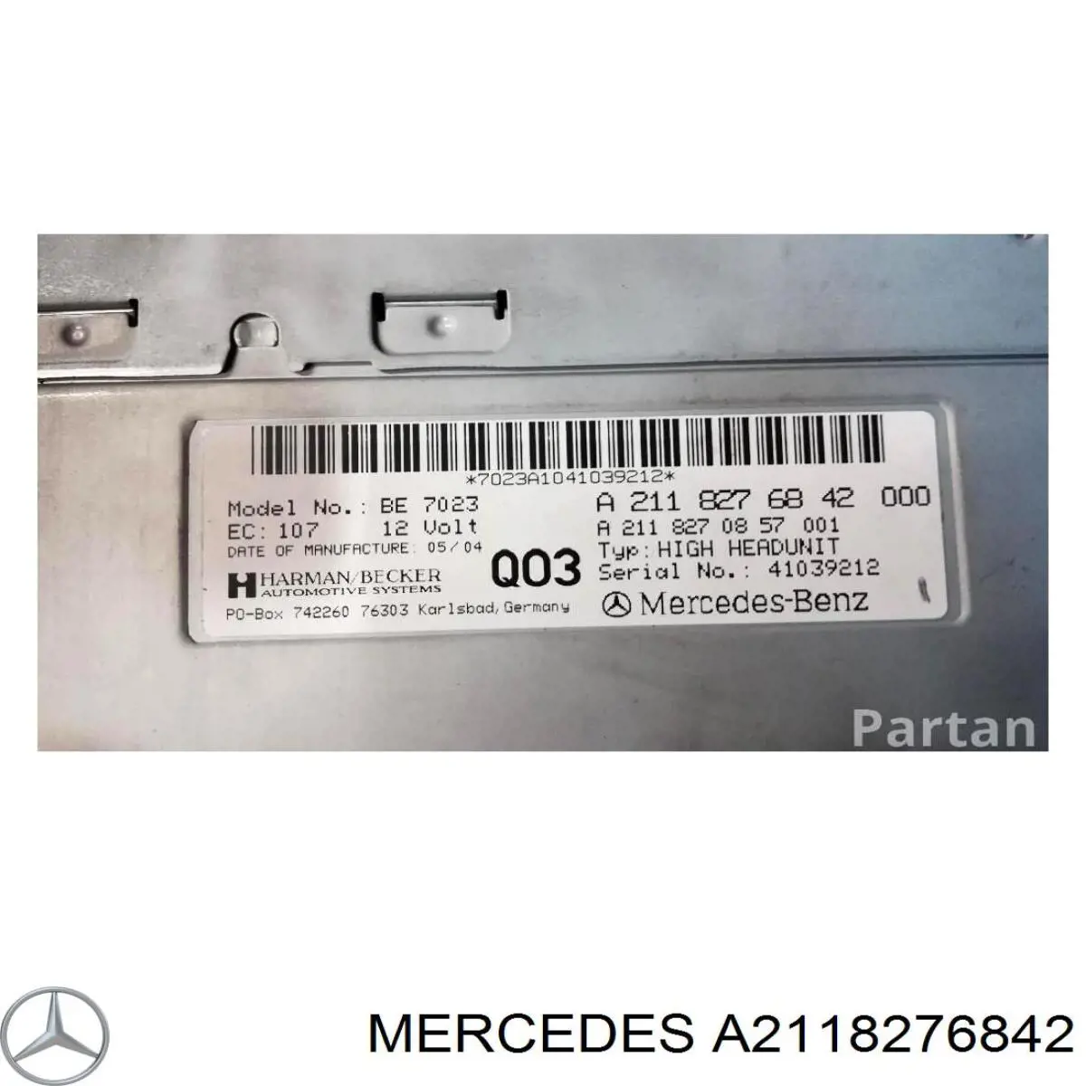 A2118700189 Mercedes Магнітола (радіо AM/FM)