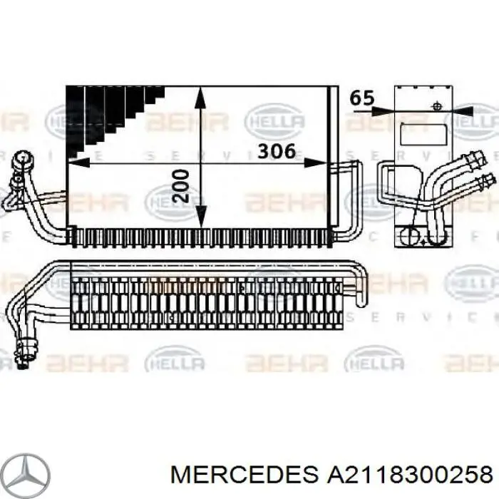 Купити A2118300258 Mercedes Радіатор опалювача салону