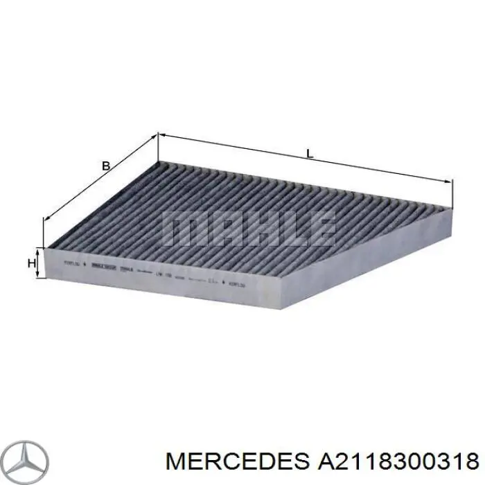 Фільтр повітряний обігрівача Mercedes A2118300318 ціна, від 15.04 USD