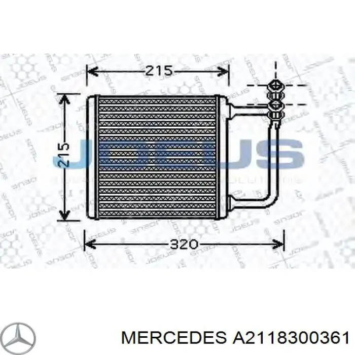 A2118300361 Mercedes радіатор пічки (обігрівача)