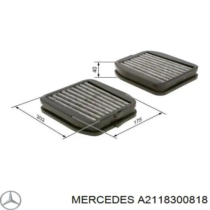 Купити A2118300818 Mercedes Фільтр салону вугільний