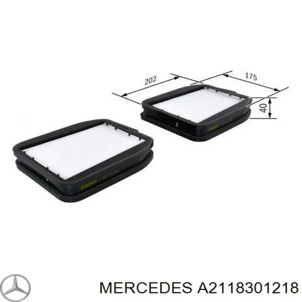 Купити A2118301218 Mercedes Фільтр салону вугільний