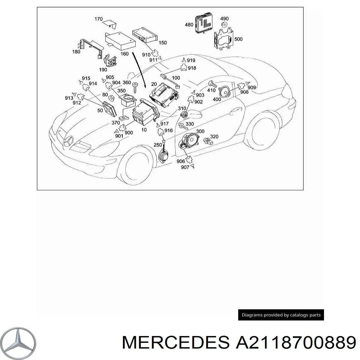 Магнітола (радіо AM/FM) Mercedes A2118700889 ціна, від 16.87 USD