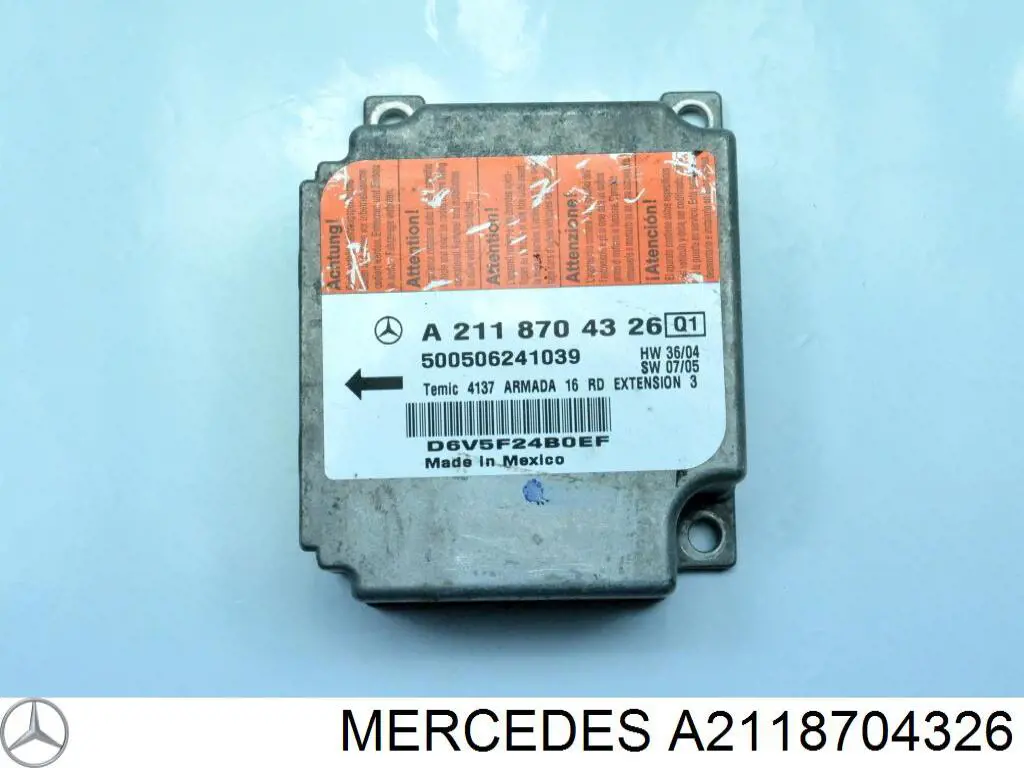 Модуль-процесор керування подушки безпеки Mercedes A2118704326 ціна, від 10.19 USD