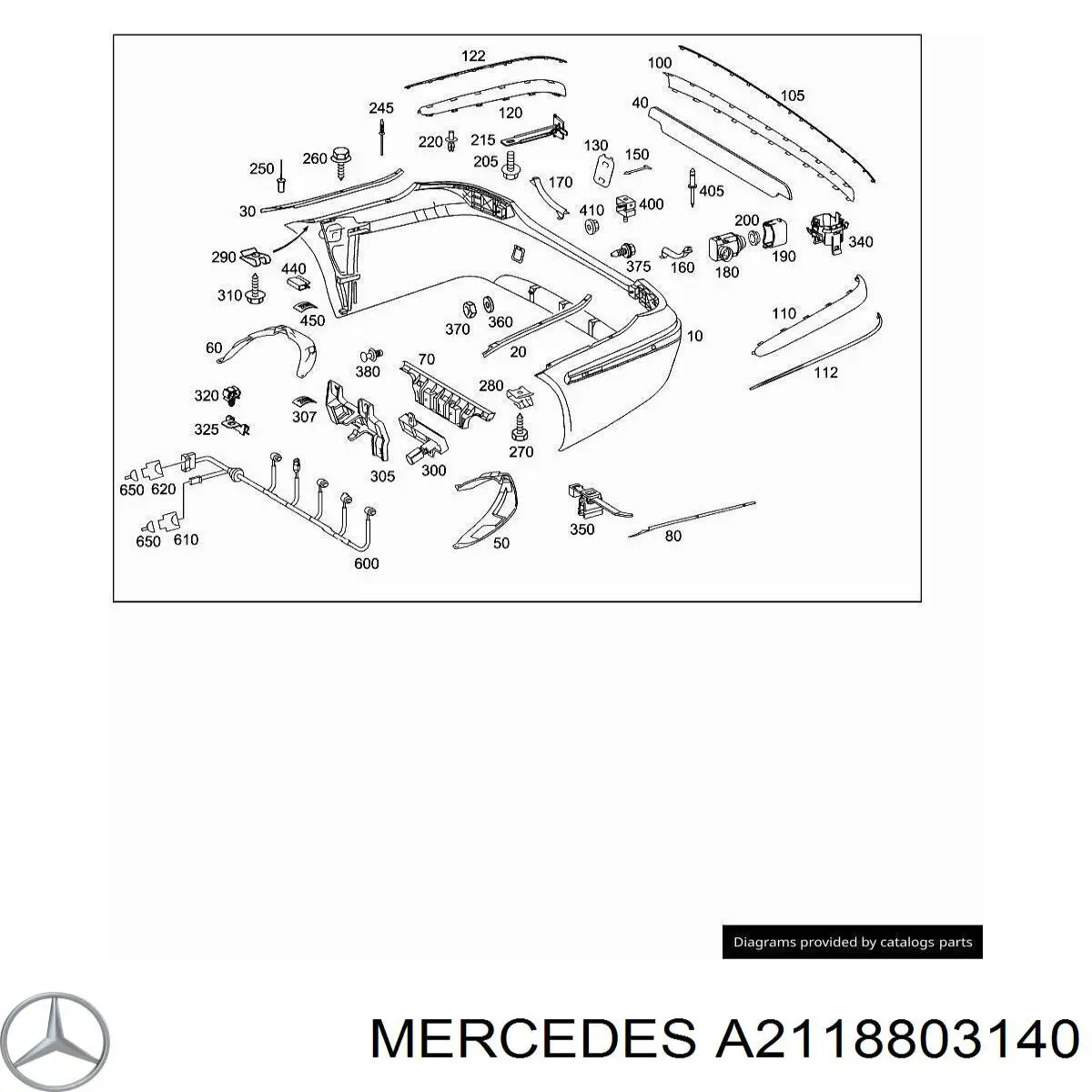 A2118803140 Mercedes бампер задній