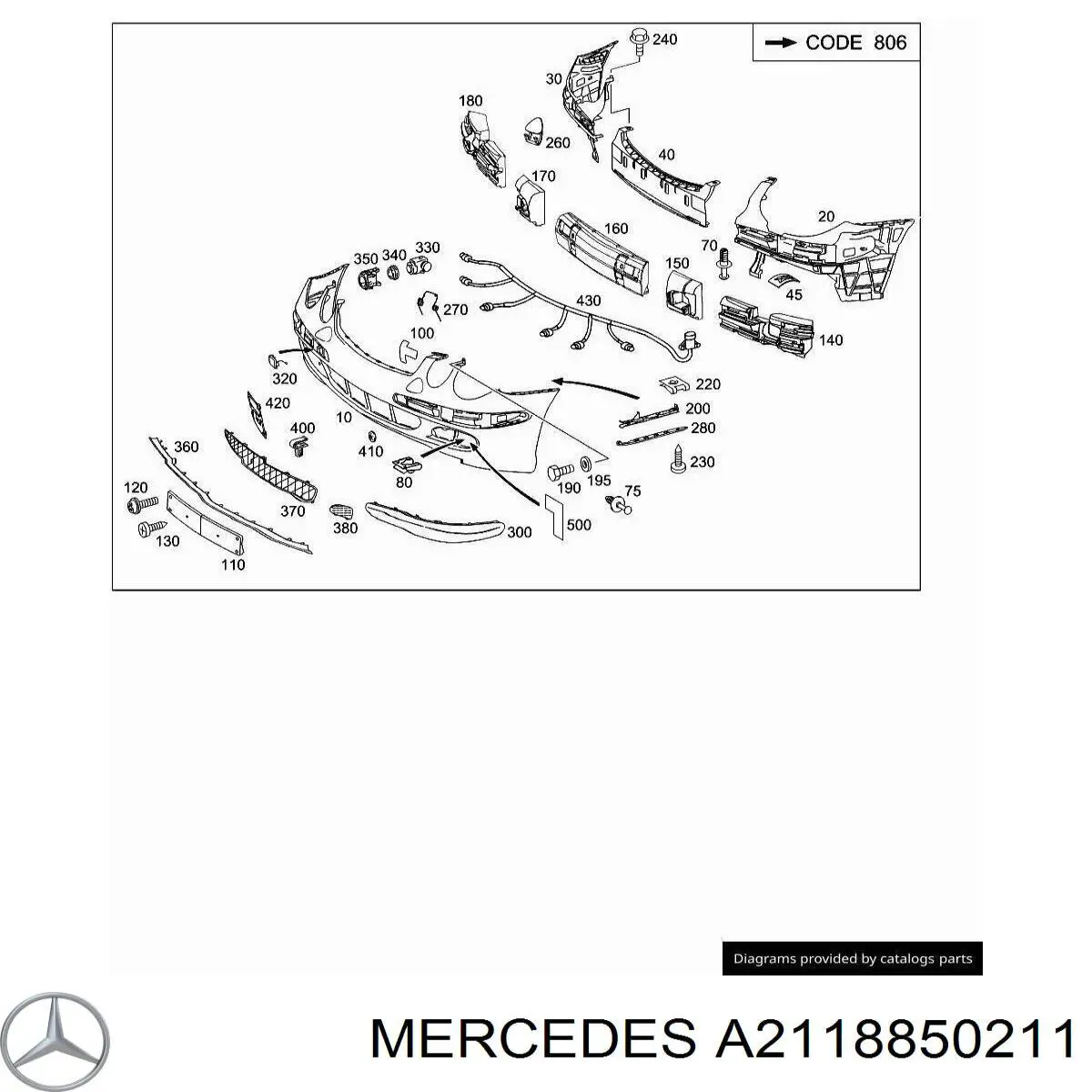  Mercedes A2118850211 ціна, від 4.40 USD