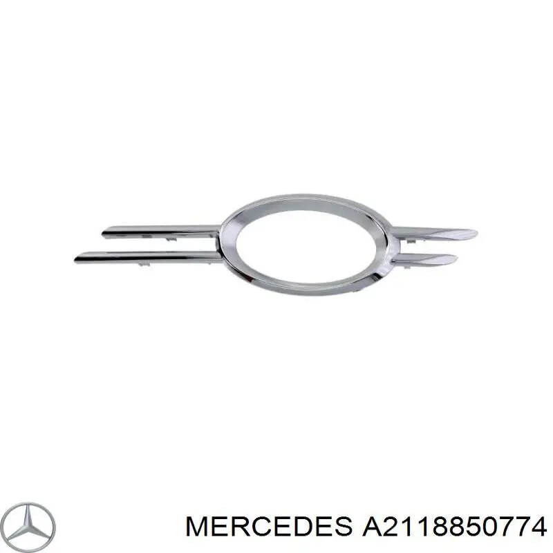 A2118850774 Mercedes ободок/окантовка фари протитуманної, лівий