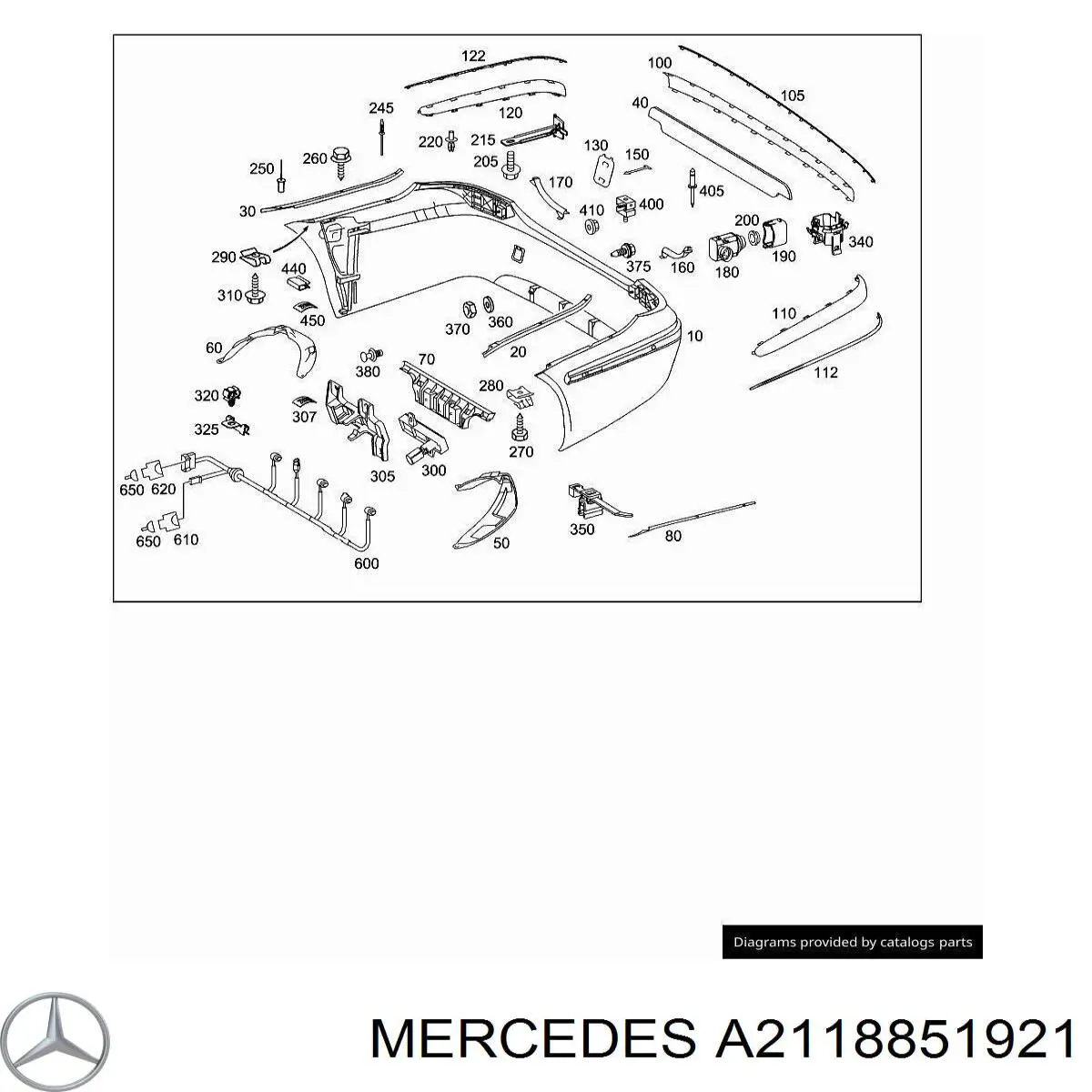 Купити A2118851921 Mercedes Кронштейн абсорбера заднього бампера, лівий
