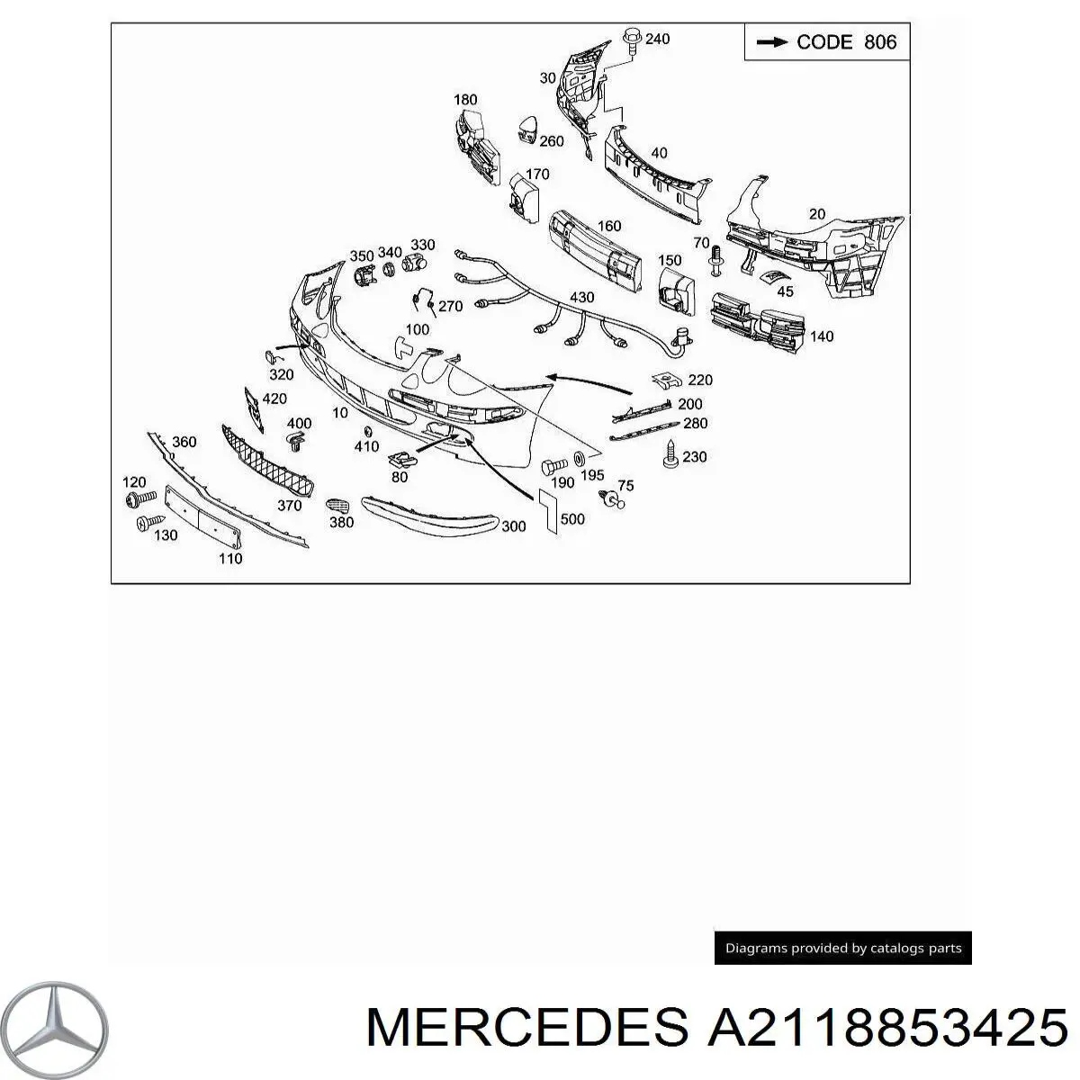  Mercedes A2118853425 ціна, від 859.71 USD