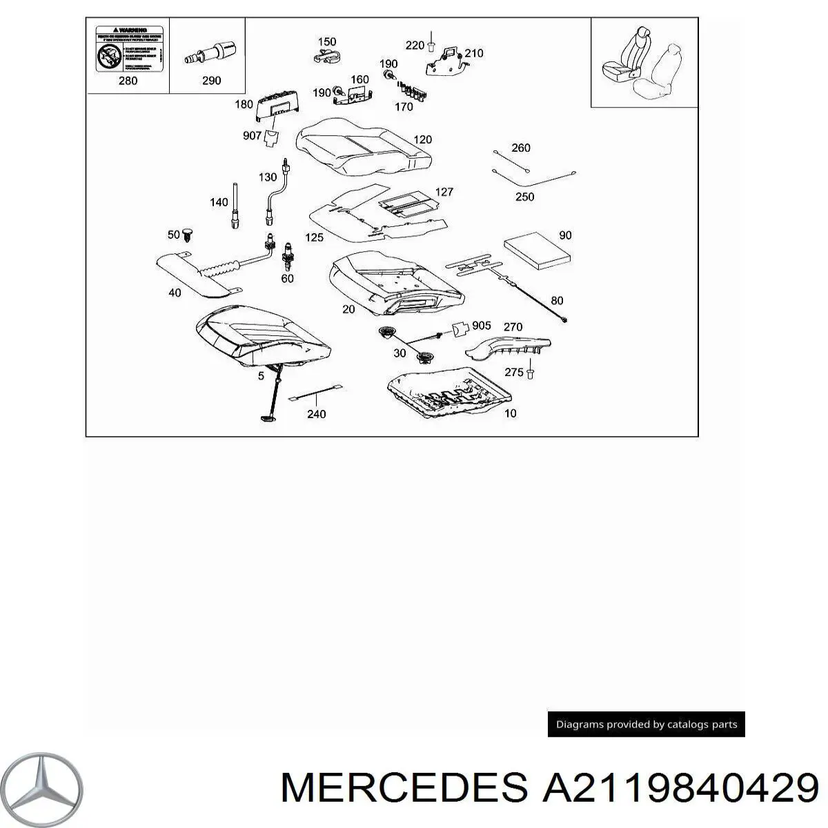  Mercedes A2119840429 ціна, від 2.32 USD