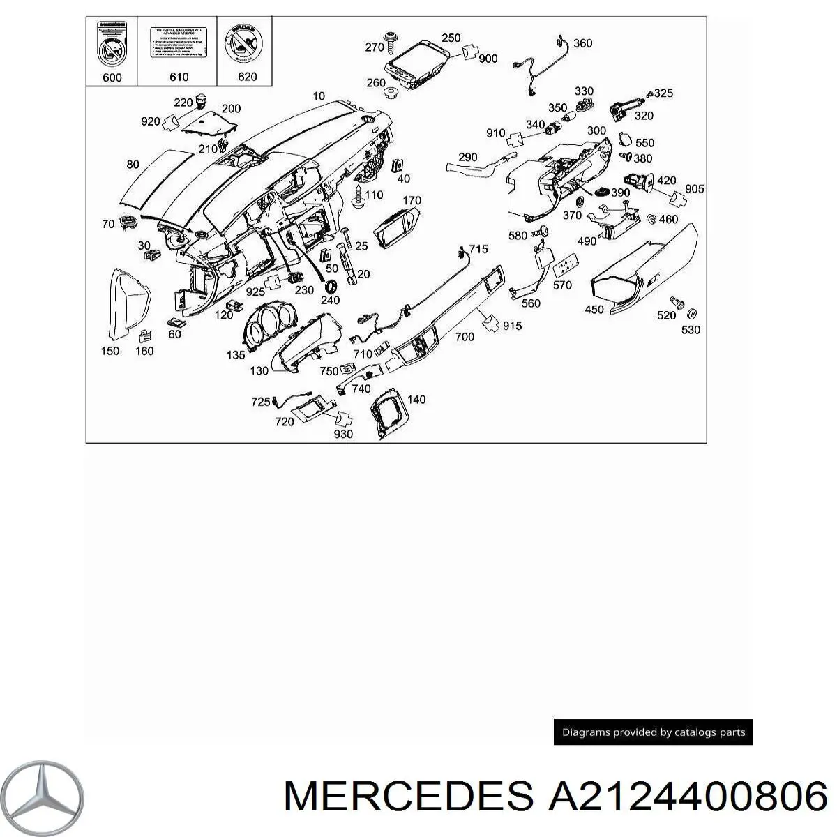  Mercedes A2124400806 ціна, від 19.05 USD