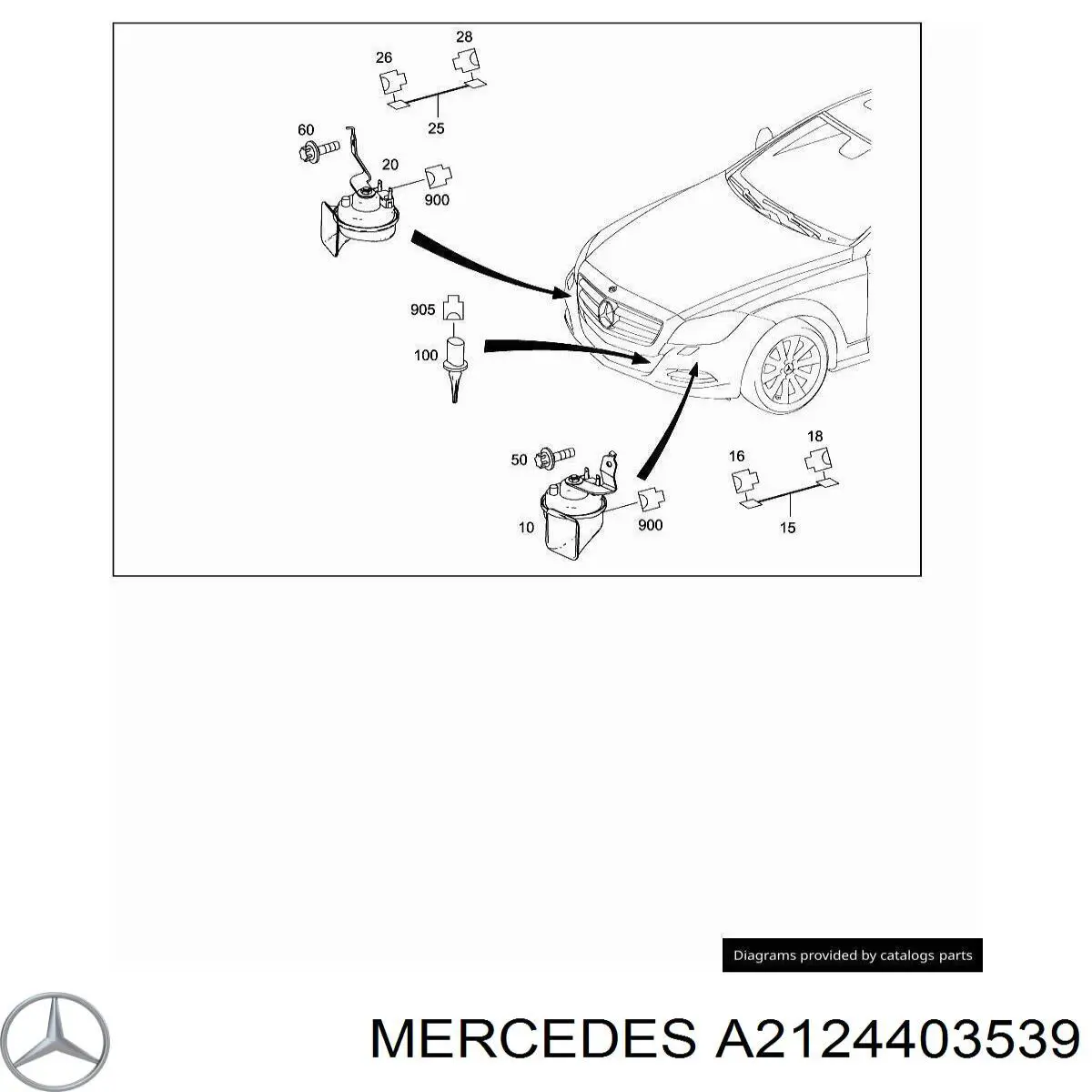  Mercedes A2124403539 ціна, від 57.01 USD