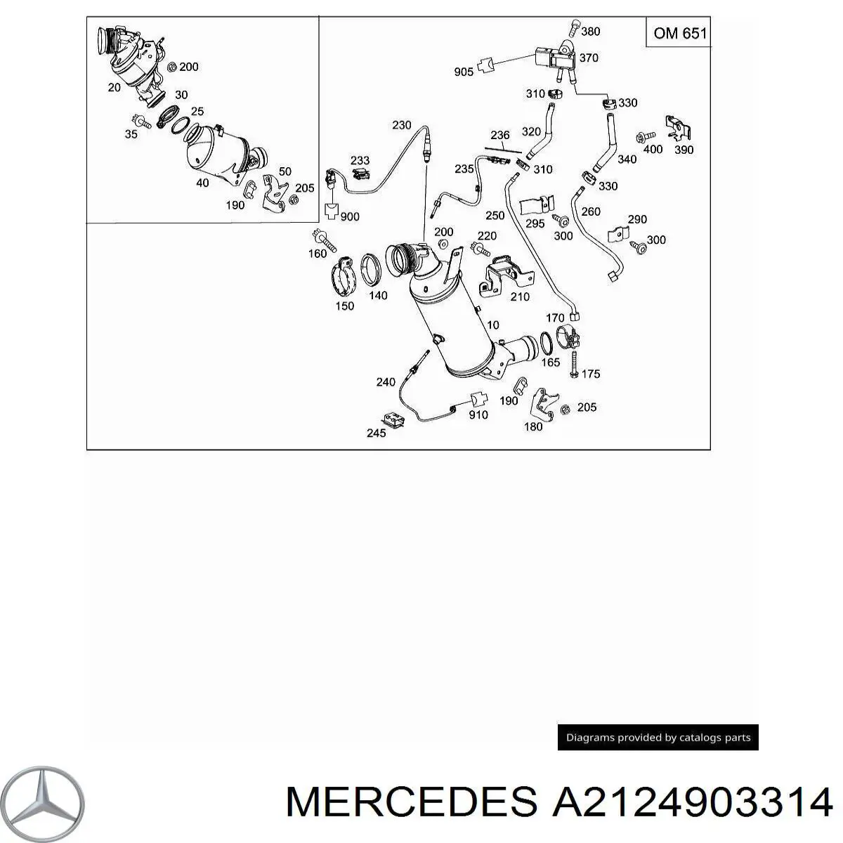 A2124903314 Mercedes Каталітичний нейтралізатор відпрацьованих газів