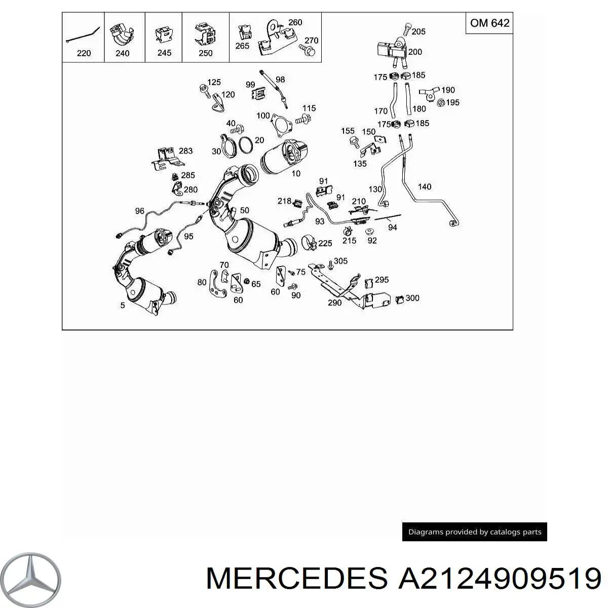 A2124909519 Mercedes Середній глушник