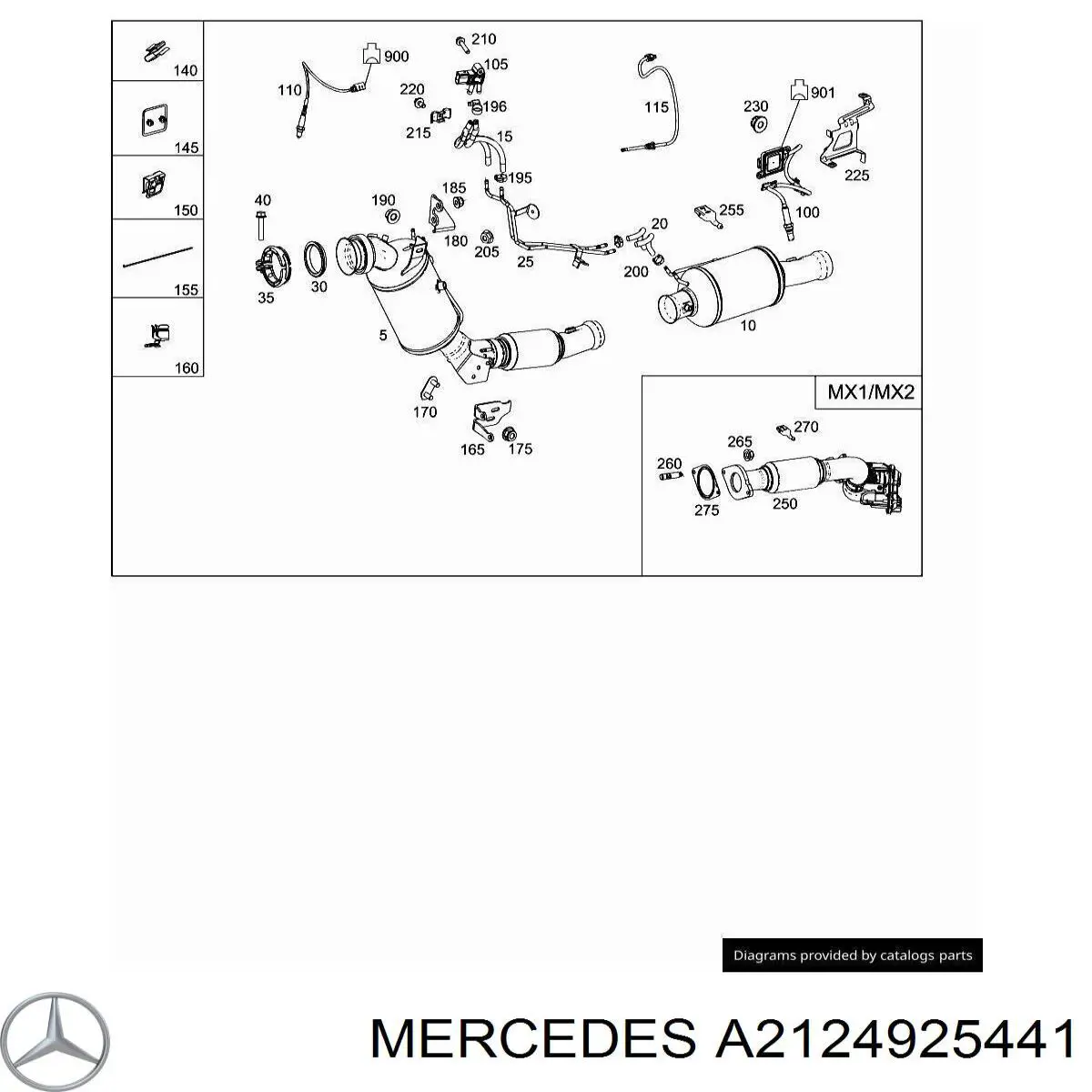  Mercedes A2124925441 ціна, від 11.25 USD