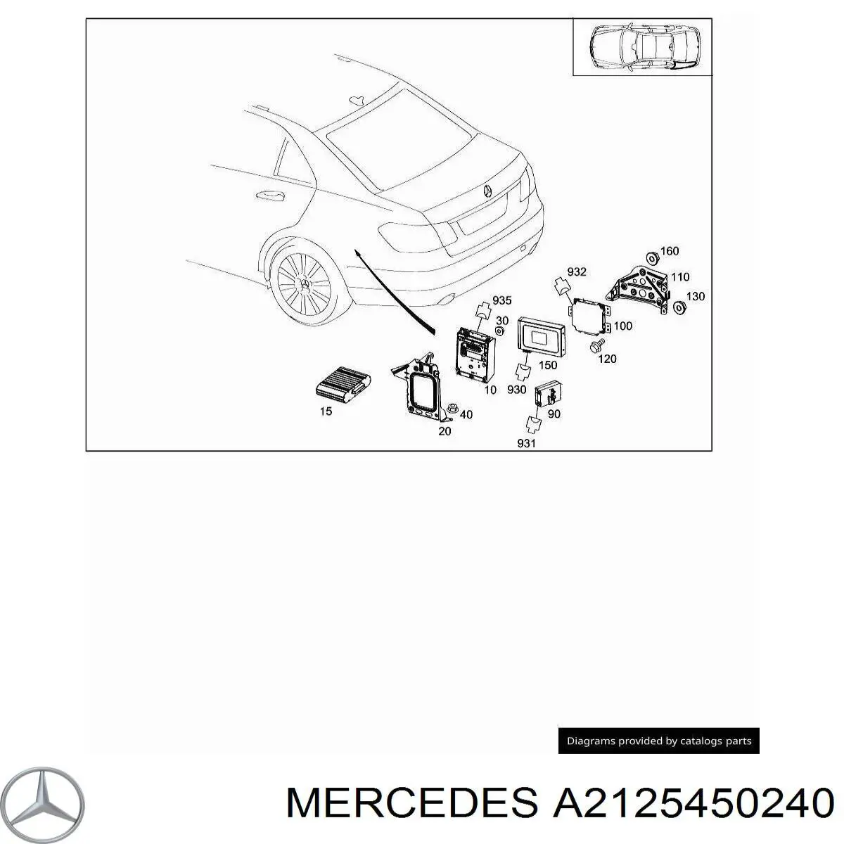  Mercedes A2125450240 ціна, від 16.57 USD