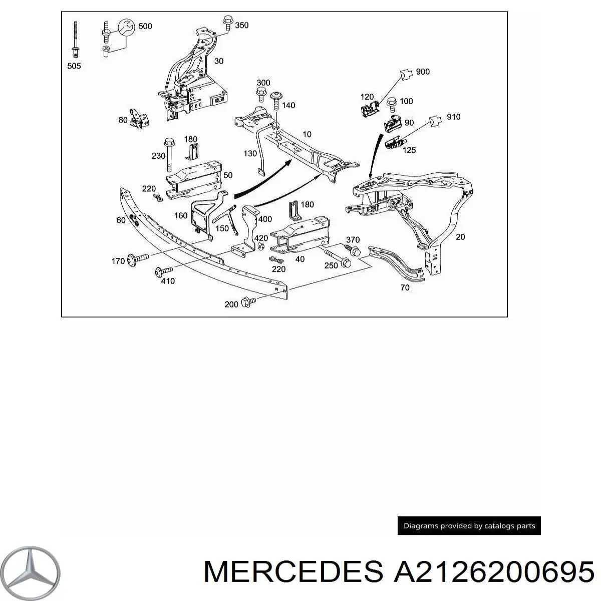 2126200695 Mercedes абсорбер (наповнювач бампера переднього)