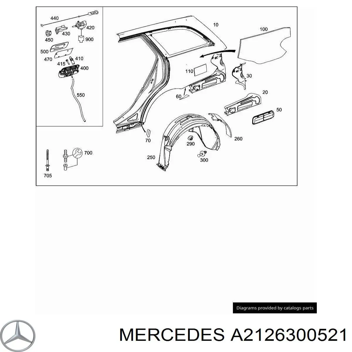 A2126300521 Mercedes Бічна частина задня ліва