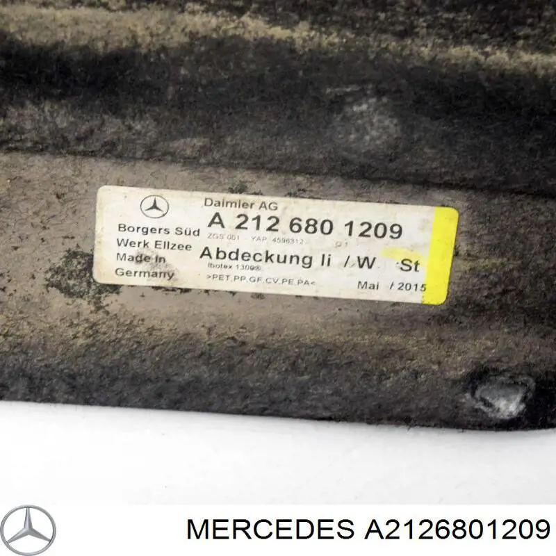 Захист днища, лівий Mercedes A2126801209