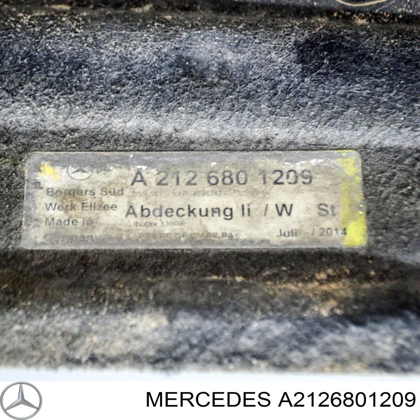 A2126801209 Mercedes Захист днища, лівий