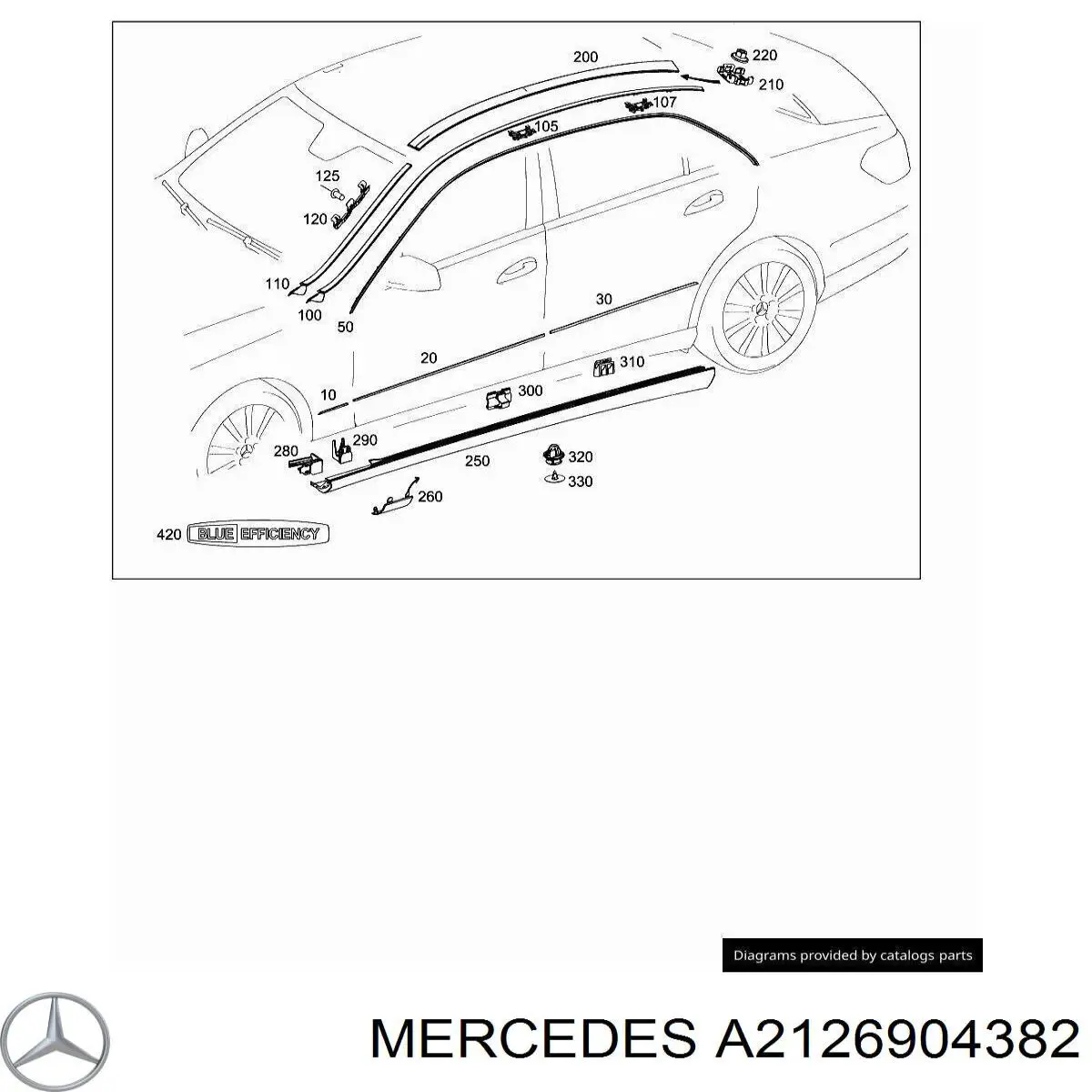Купити A2126904382 Mercedes Молдинг переднього лівого крила