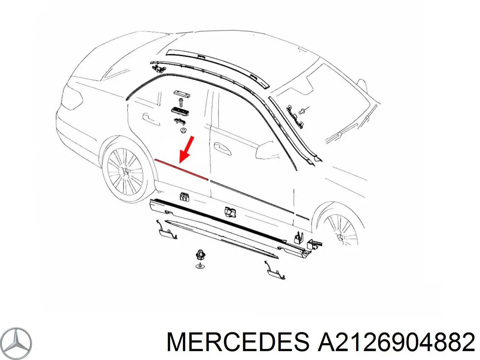 A2126904882 Mercedes Молдинг задніх правих дверей