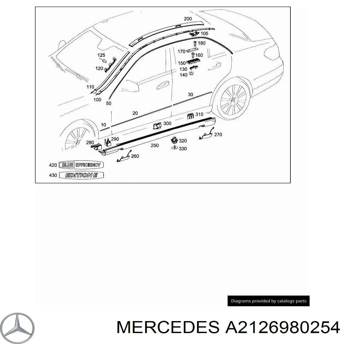 A21269802549999 Mercedes Накладка зовнішня (молдинг) порога, правий