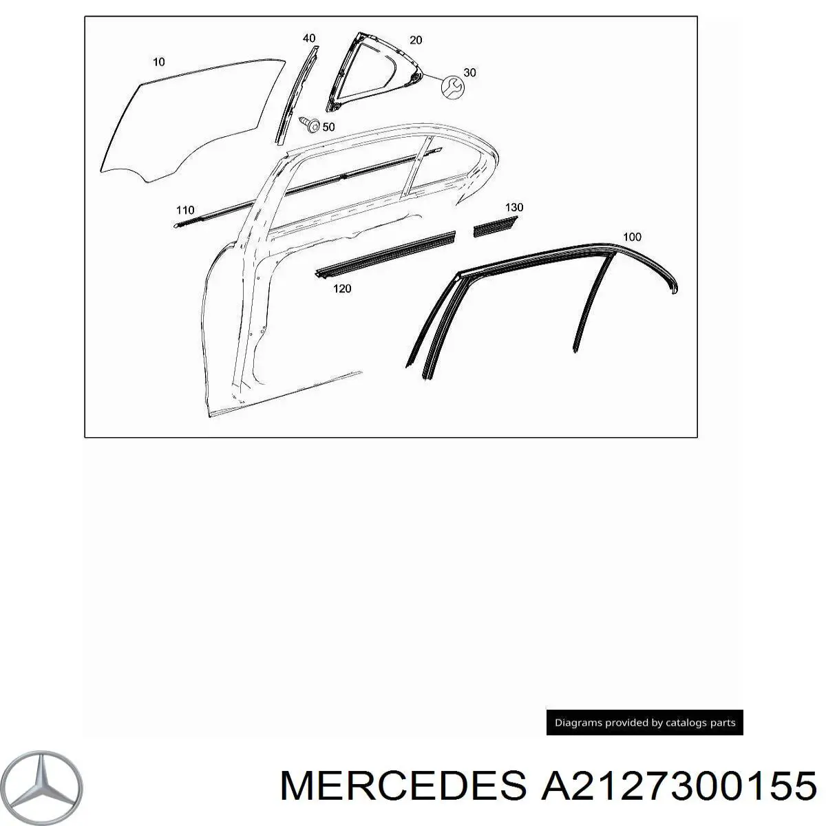 A2127300155 Mercedes Кватирка дверей трикутник, задньої, лівої