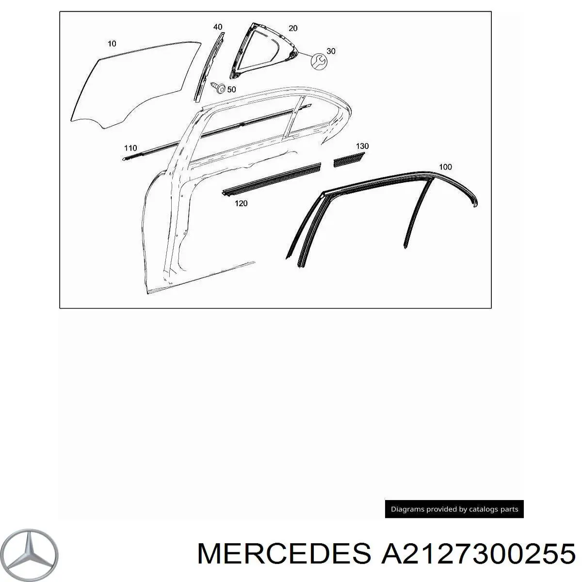 A2127300255 Mercedes Скло кутове дверей задніх