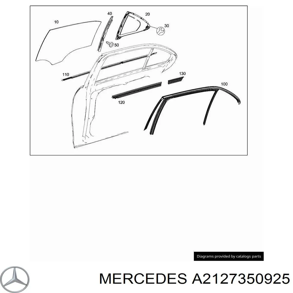 Направляюча скла рамки двері, задньої лівої Mercedes A2127350125 ціна, від 12.66 USD