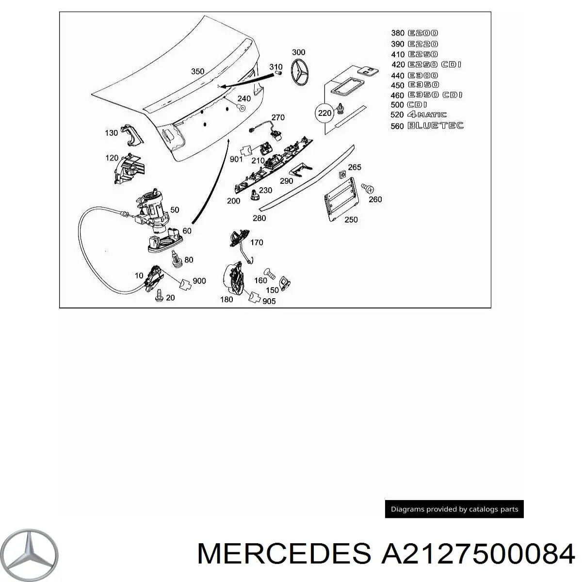 Замок дверей багажника Mercedes A2127500084 ціна, від 330.27 USD