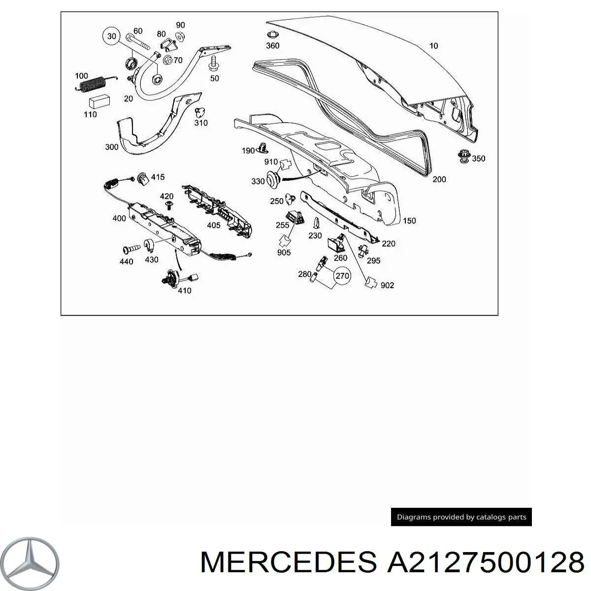 A2127500128 Mercedes Кріплення кришки багажника