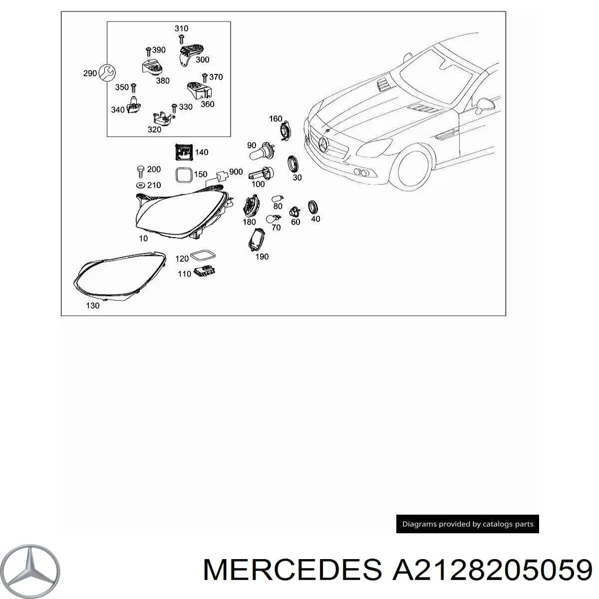 Фара правая Mercedes A2128205059 ціна, від 528.36 USD