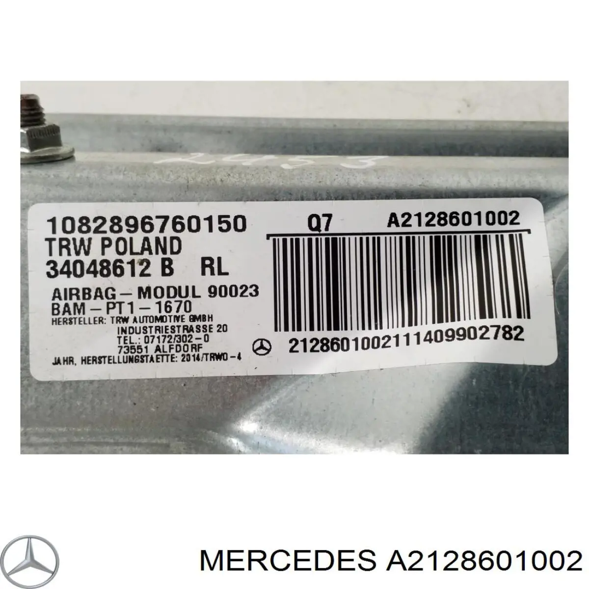 Подушка безпеки, водійська, AIRBAG, захисту колін A2128601002 Mercedes