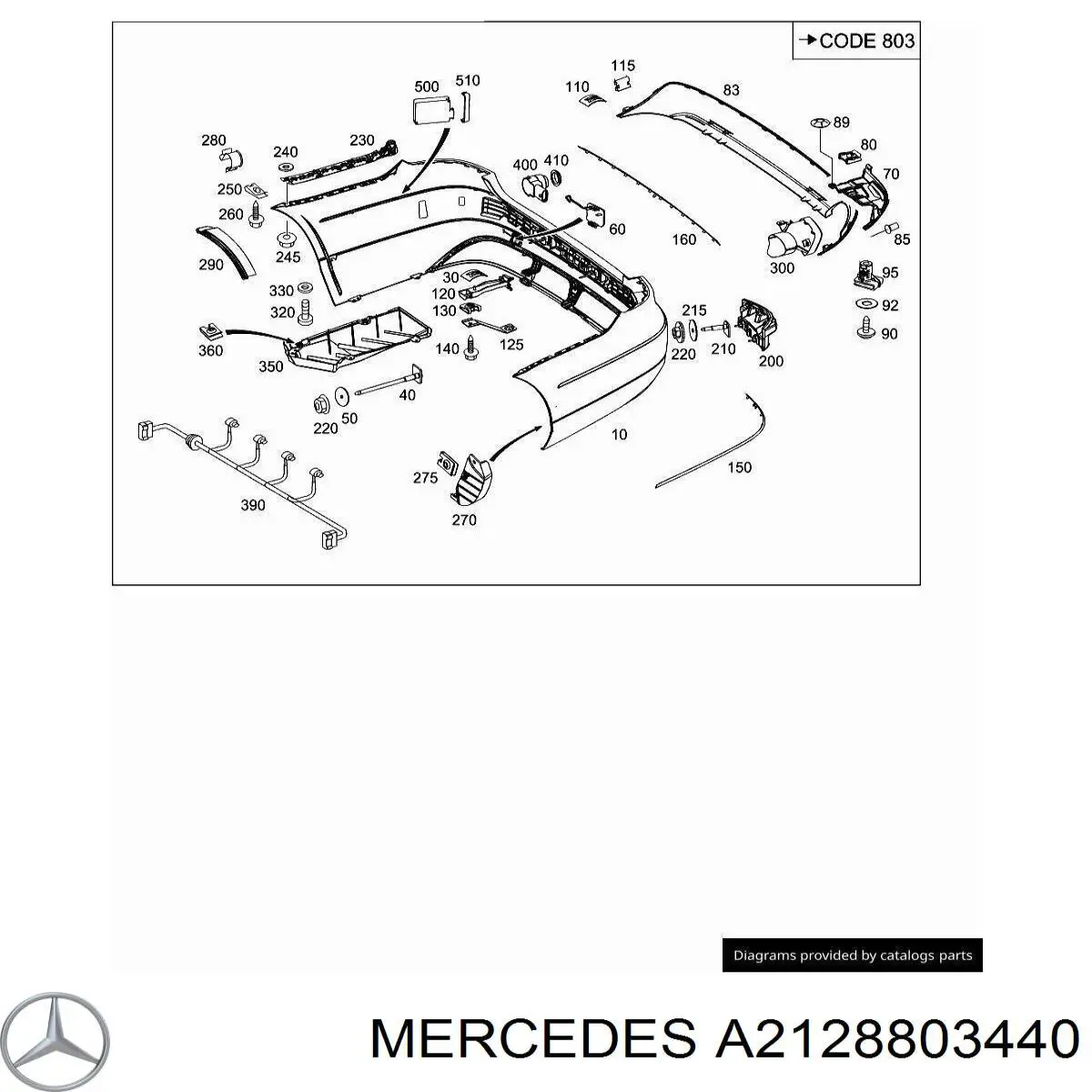 Бампер задній A21288038409999 Mercedes