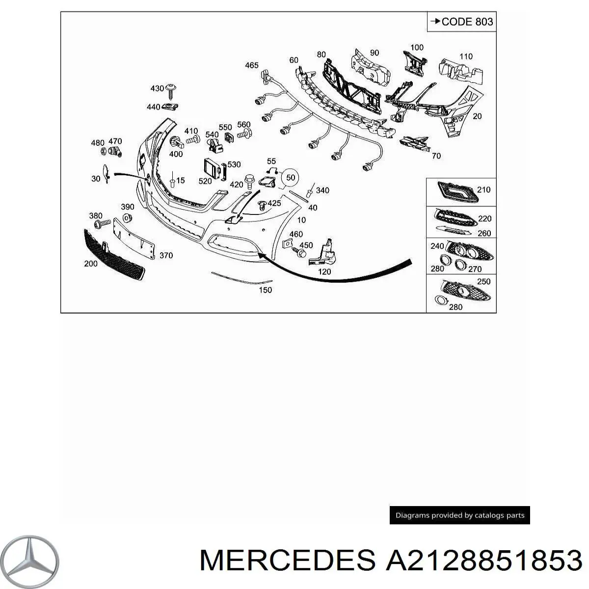  Mercedes A2128851853 ціна, від 100.19 USD