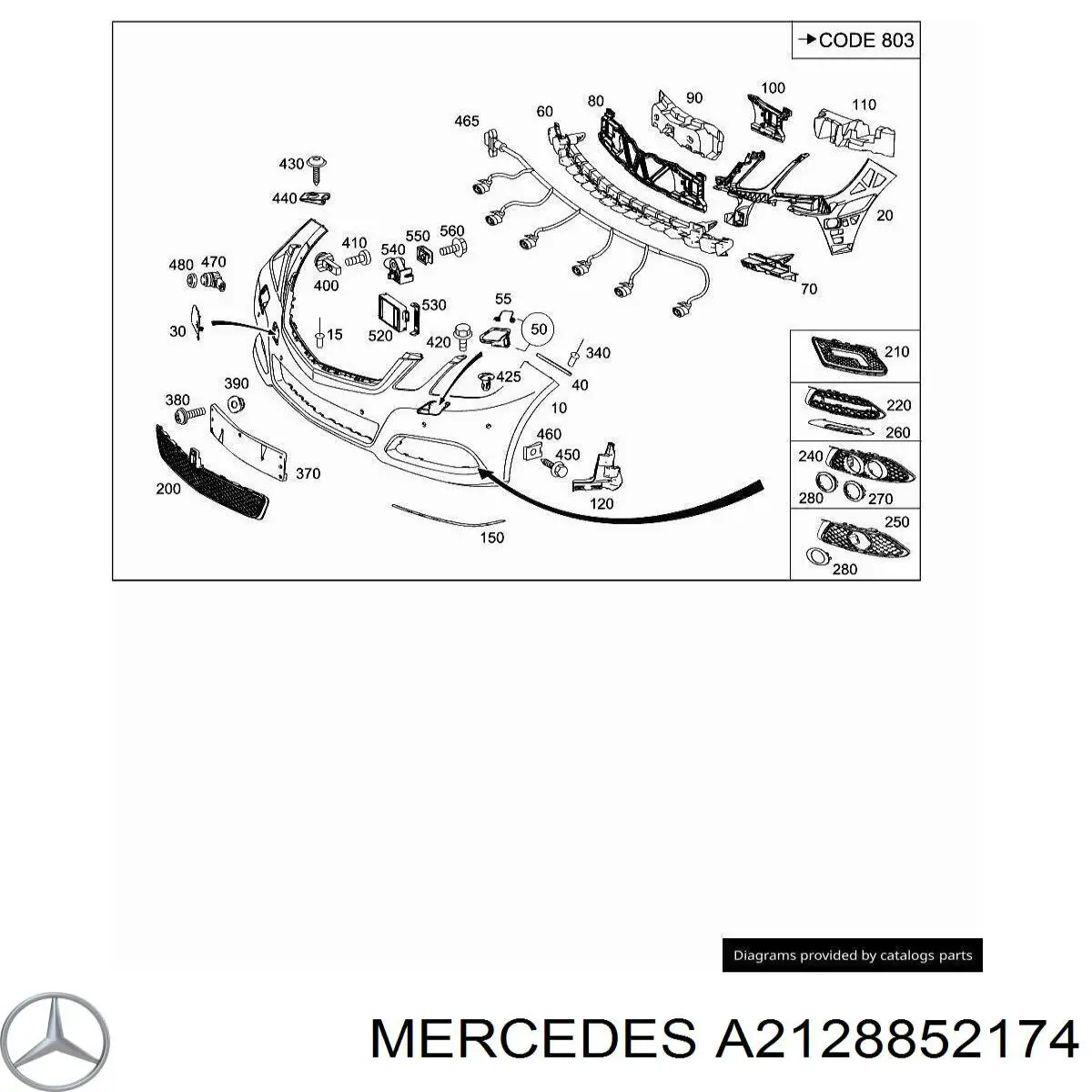  Mercedes A2128852174 ціна, від 58.58 USD