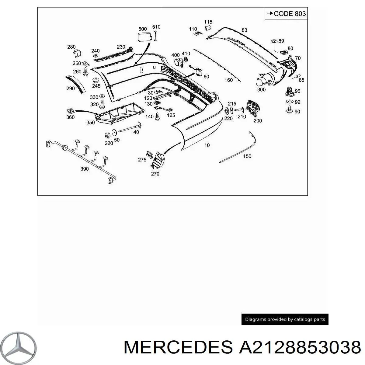 A2128853038 Mercedes Буфер (бампер) задній